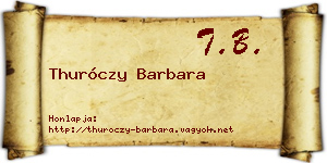 Thuróczy Barbara névjegykártya