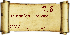 Thuróczy Barbara névjegykártya